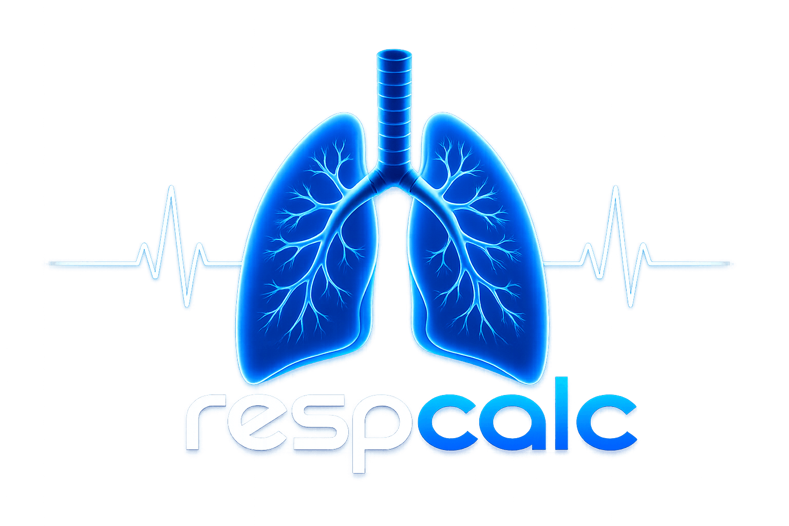 RespCalc — glowing lungs with an ECG tracing